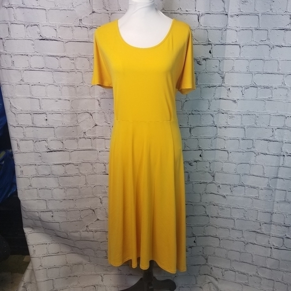 Lane Bryant yellow Jersey midi dress new - Picture 2 of 10